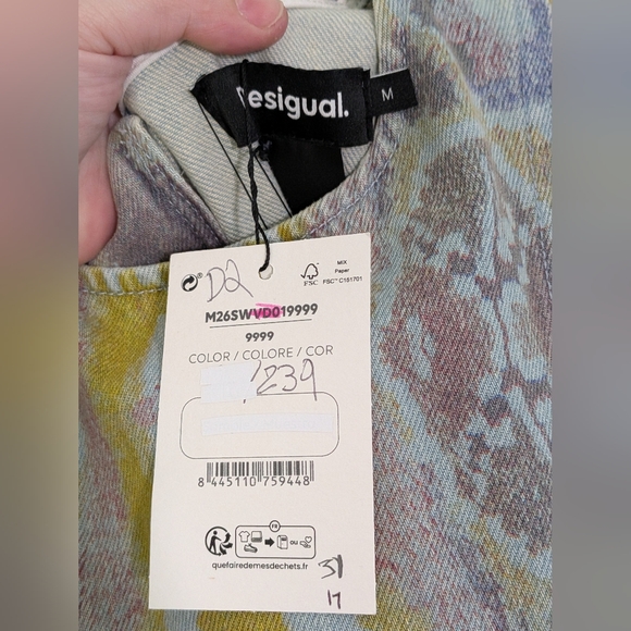 Desigual x Christian Lacroix Tapestry Dress NWT Size M Belted Mini Artsy Print - Picture 5 of 8